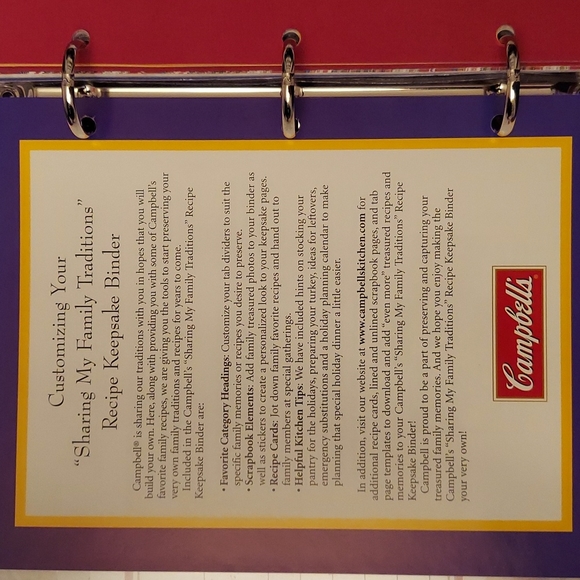 Campbell's Soup Recipe Keepsake Binder - Picture 5 of 12